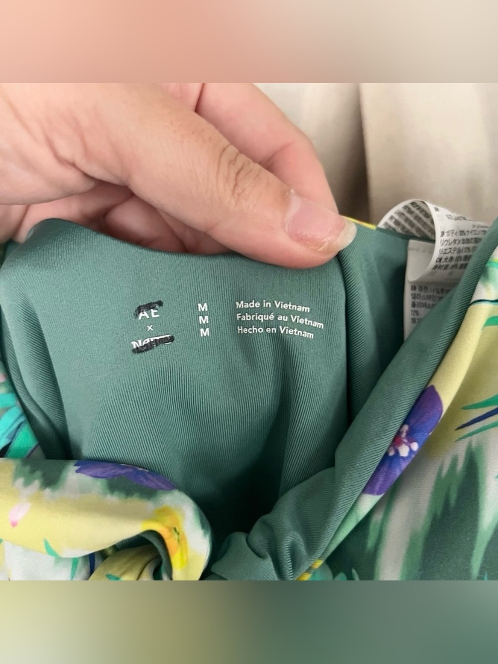 American Eagle x Naito Green Floral Cutout One Piece Swimsuit NWOT Medium - Picture 10 of 11